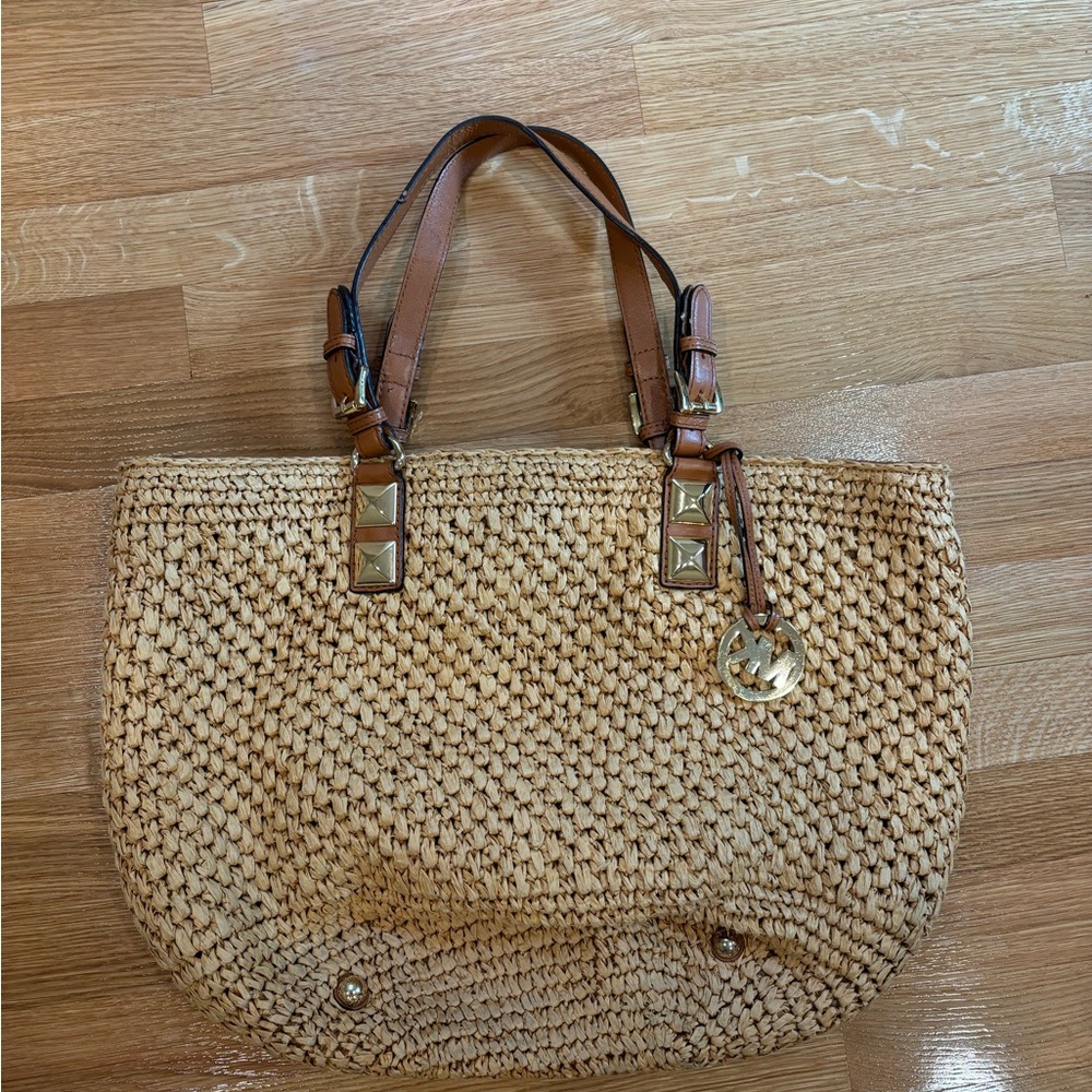 Michael Kors Woven Tan Tote Bag